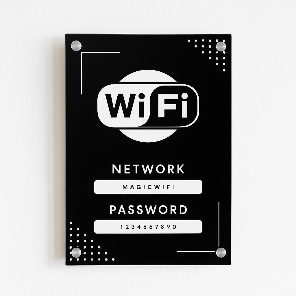 Custom Guest WiFi Sign, Home Small Business, WiFi Wall Plaque for Home, UV Printed Acrylic Sign, Scan to Connect Sign, Gift for New Home