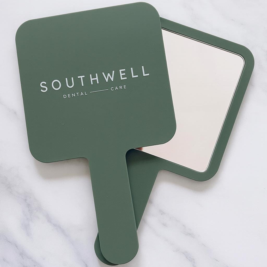 Custom Handheld Mirror with your Logo – Salon Mirror for Makeup Artists, Lash Technicians, Hair Stylists, Dentists