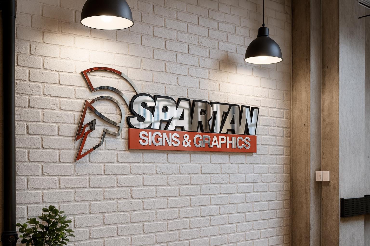 custom business logo wall sign, premium aluminium mirror acrylic branding
