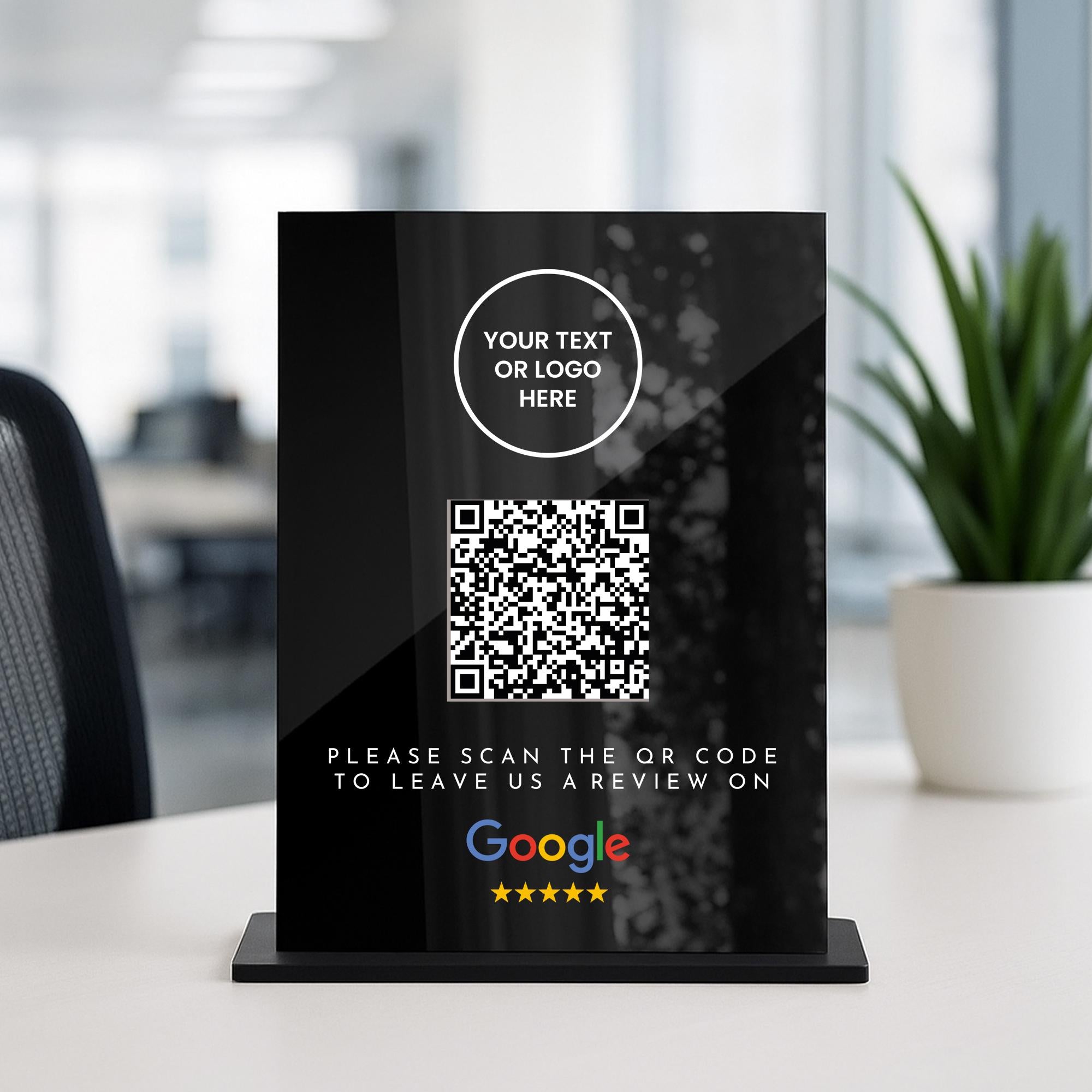 Personalized Leave a Review Business QR Code Display Sign, Acrylic Plaque Business Marketing Office Shop Salon