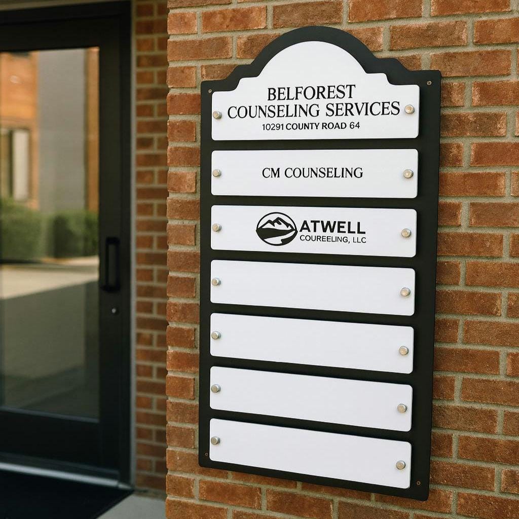 Custom Building Directory Sign | Business Wayfinding Board | Doctors Practice Staff Sign | Office Wall Plaque | Door Suite Location Signage