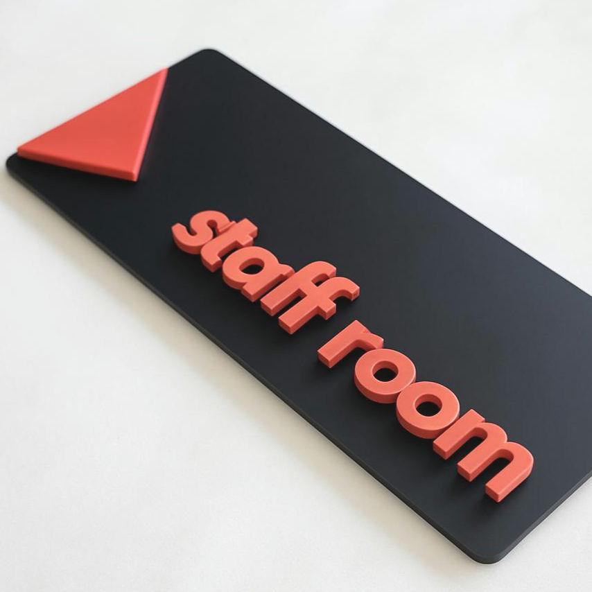 Custom 3D Door Sign | Staff Room Business Office Hotel Wayfinding Signage | Business Plaque | Office Direction, Information Restroom
