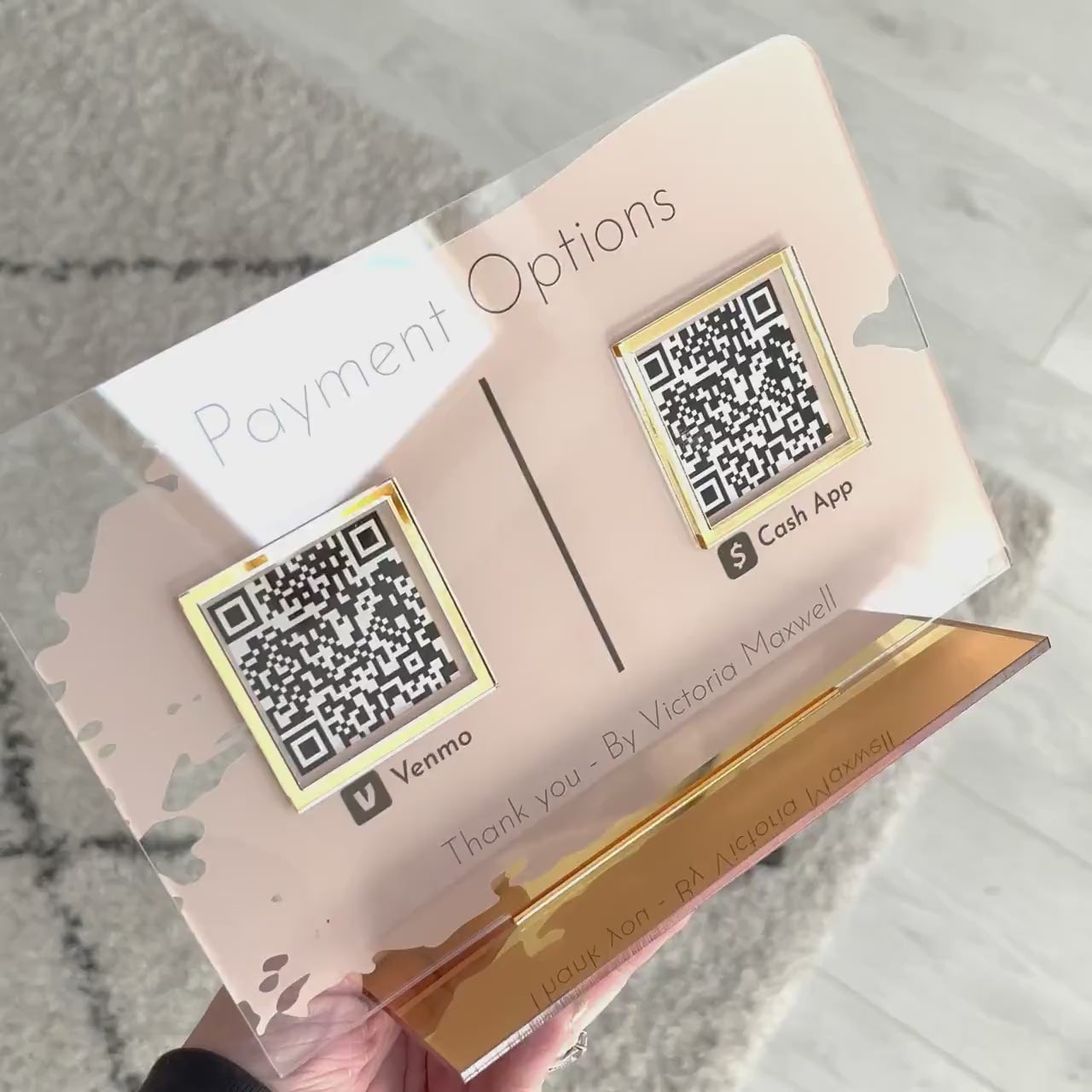 Double Business Payment Options QR Social Media Sign | Salon Sign | Beauty Sign | Hairdressers Beautician Sign | Direct Payment Scans