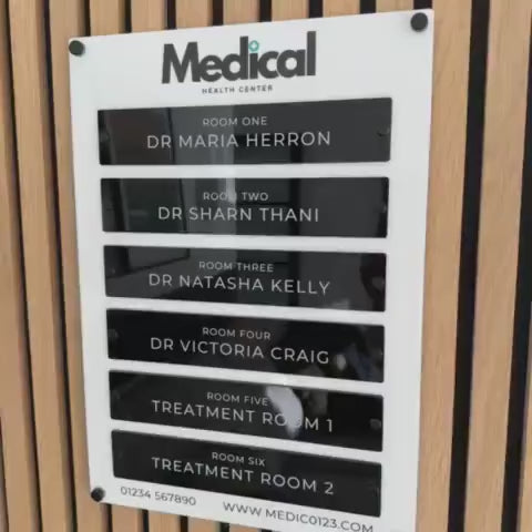 Custom Acrylic Building Directory Sign: Office Suite, Business Registry & Hotel Wayfinding Signage