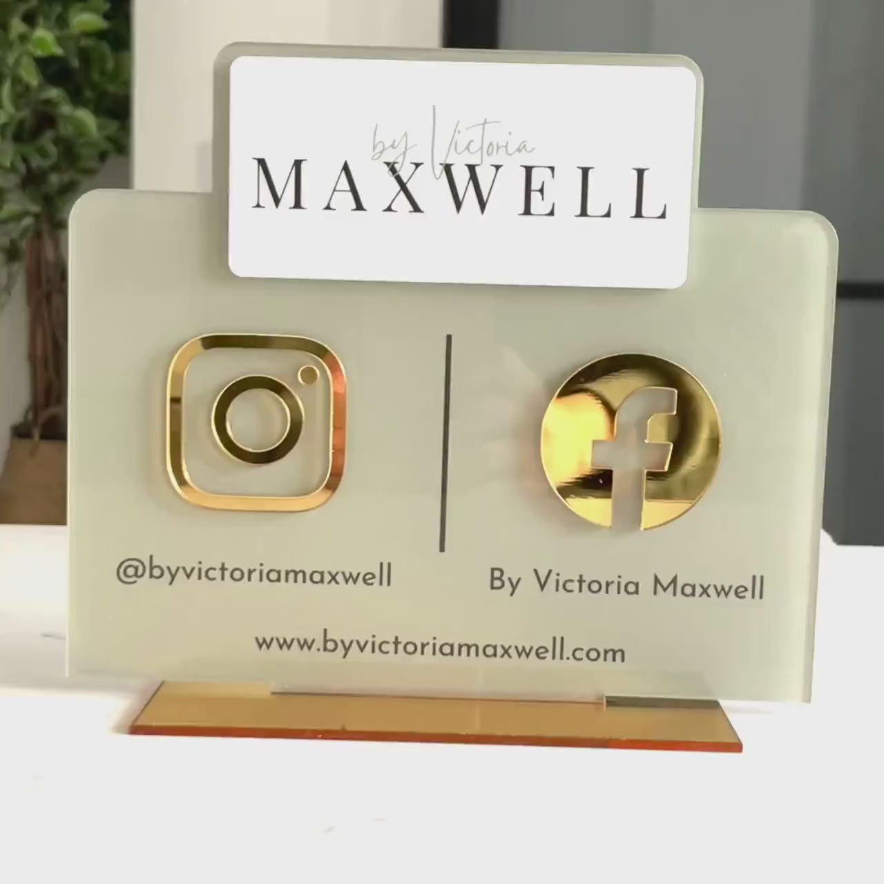 Double Icon with Logo Business Social Media Sign | Salon Sign