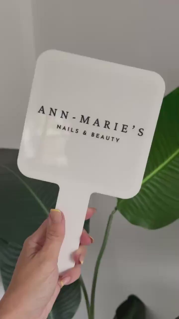 Personalized Handheld Mirror with Custom Logo – Custom Salon Mirror for Makeup Artists, Lash Technicians, Hair Stylists & Beauty MUA