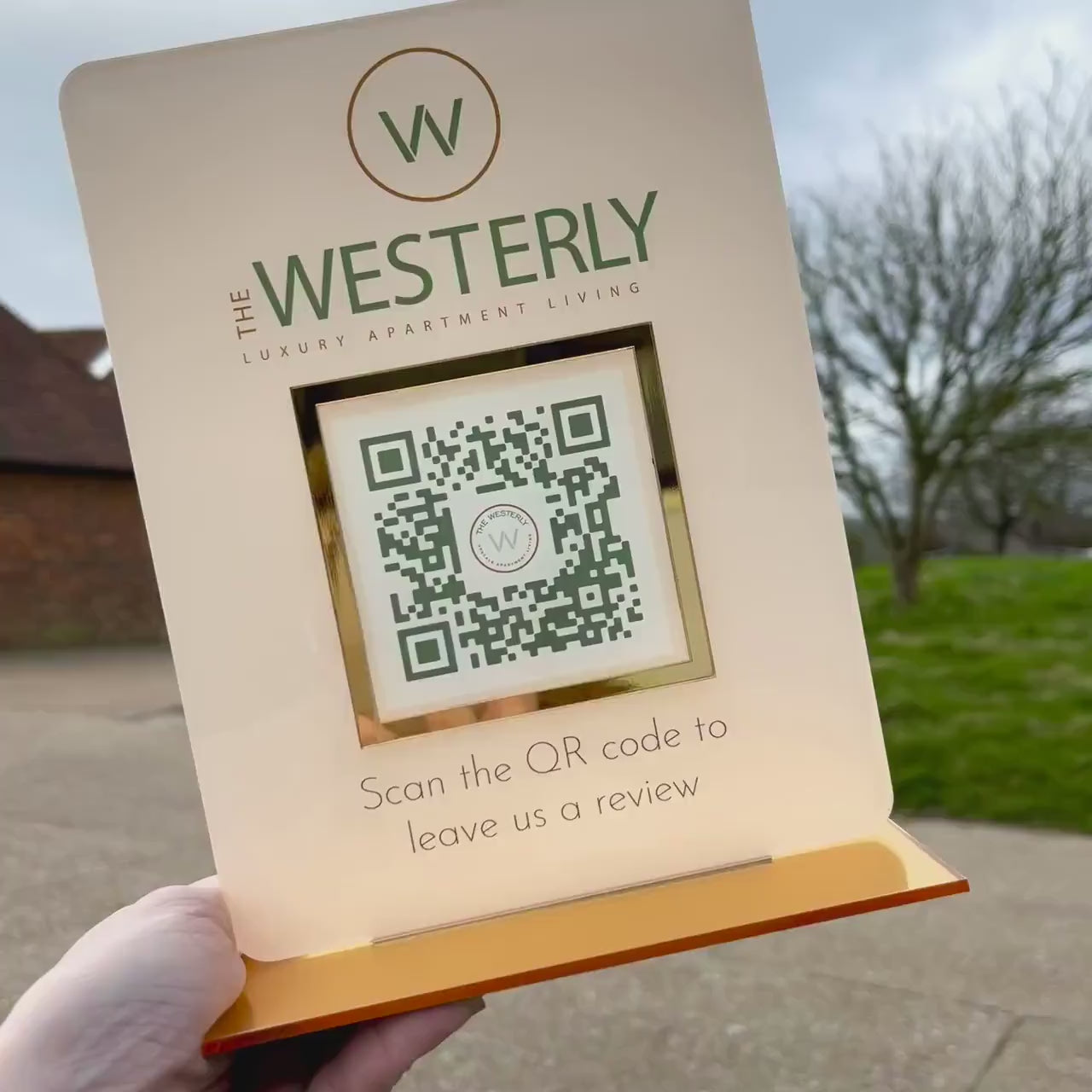 Personalised Business Social Media QR Code Sign for any Website, Scan to Review Connect with us Pay Plaque, Vendor Display Information Stand