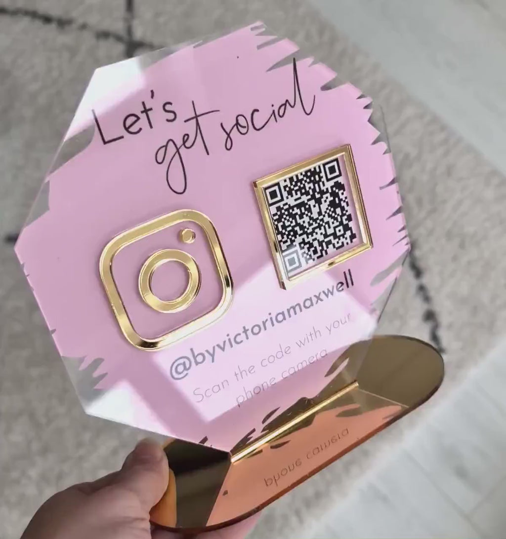 Social Media QR Code Sign Salon Sign Business Sign