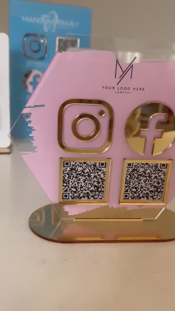 Acrylic Business Social Media QR Code Sign