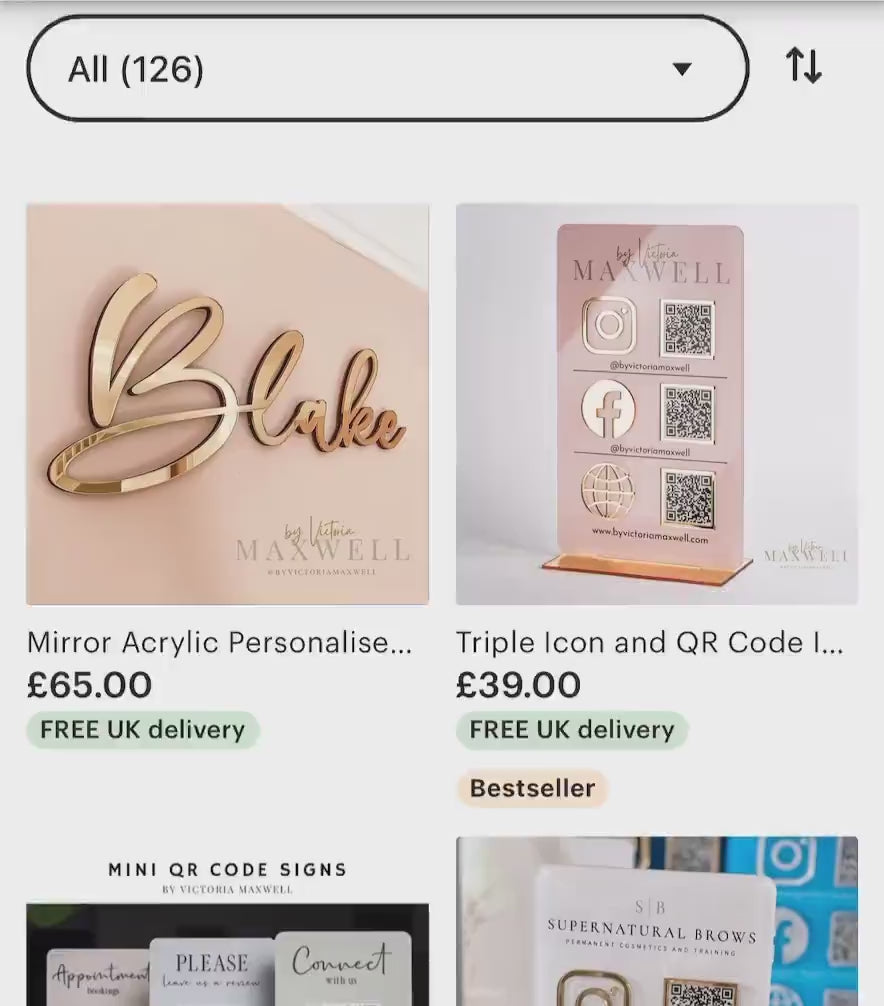 QR Code Sign | Payment Sign/ Tip Jar Instagram Facebook Business Social Media Sign | Salon Sign | Beauty Sign