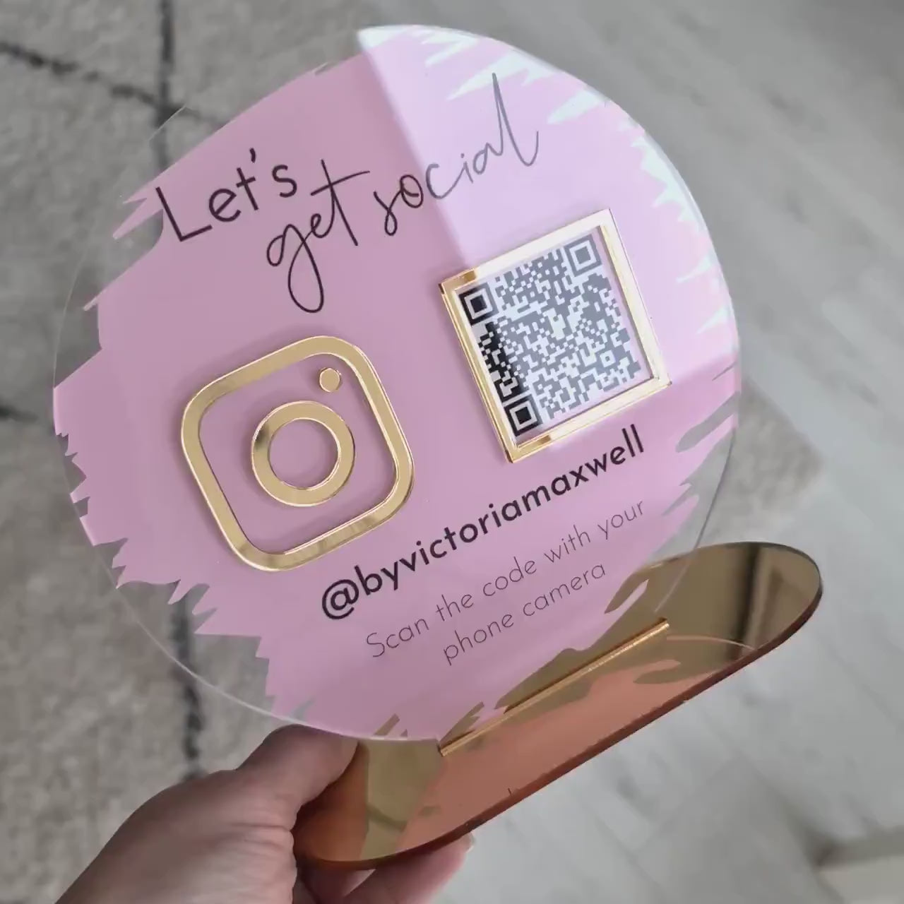 Acrylic Business Social Media QR Code Sign | Salon Sign | Beauty Sign | Beautician Sign