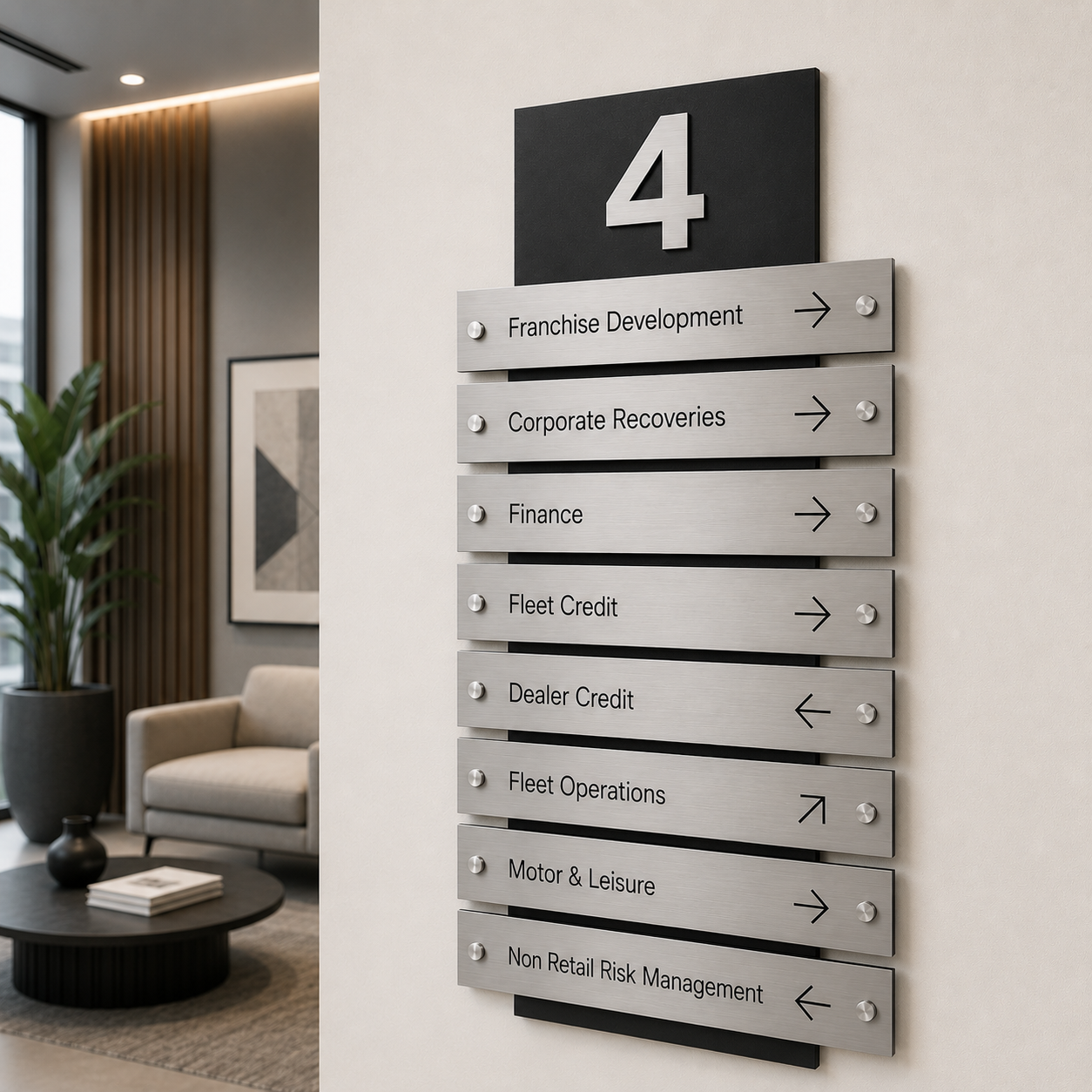 Custom Acrylic Business Directory Sign | Version 9