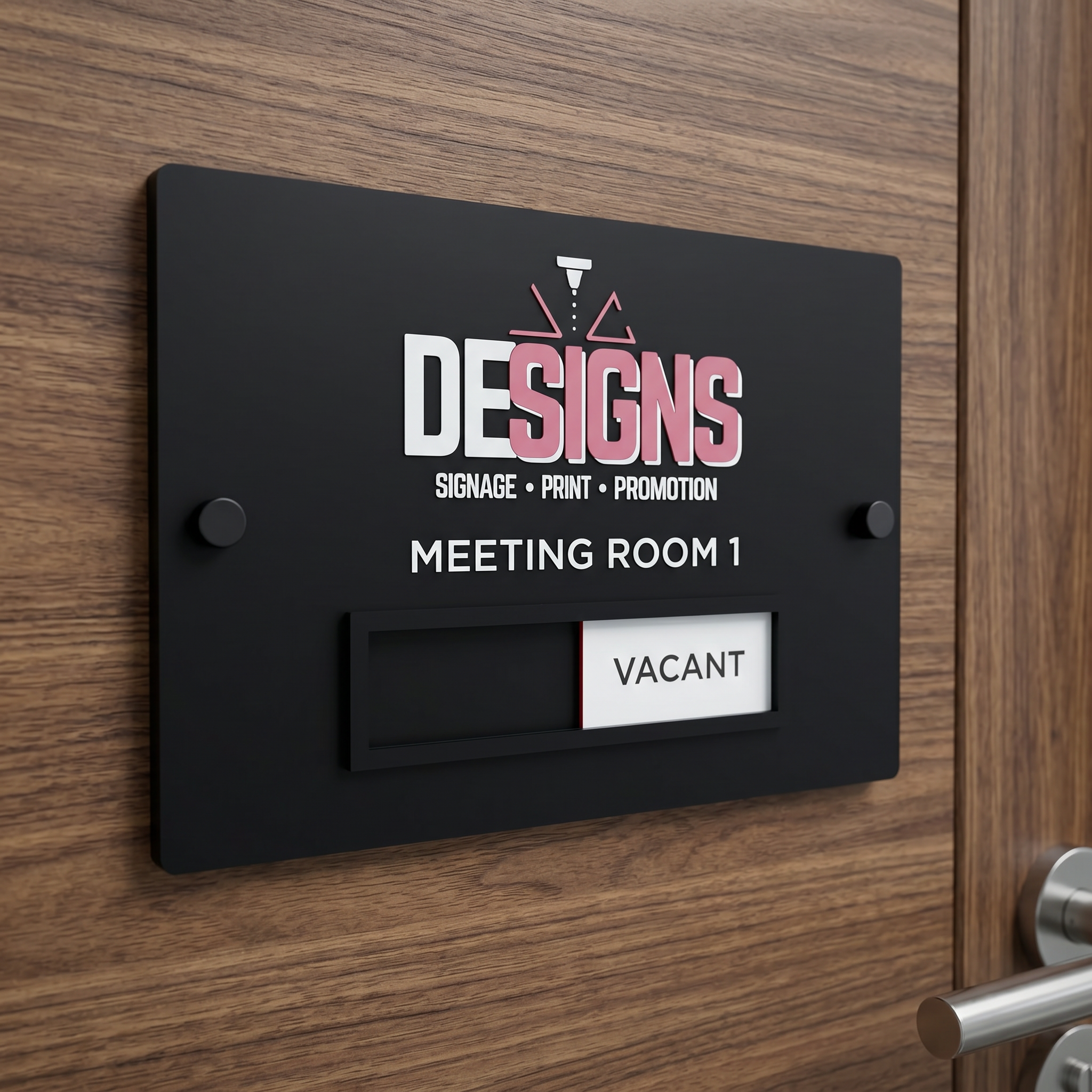 Custom Acrylic Sliding Door Sign with Occupied Vacant Indicator | Personalised Meeting Room, Office, Salon & Treatment Room Status Sign V&C Designs Ltd