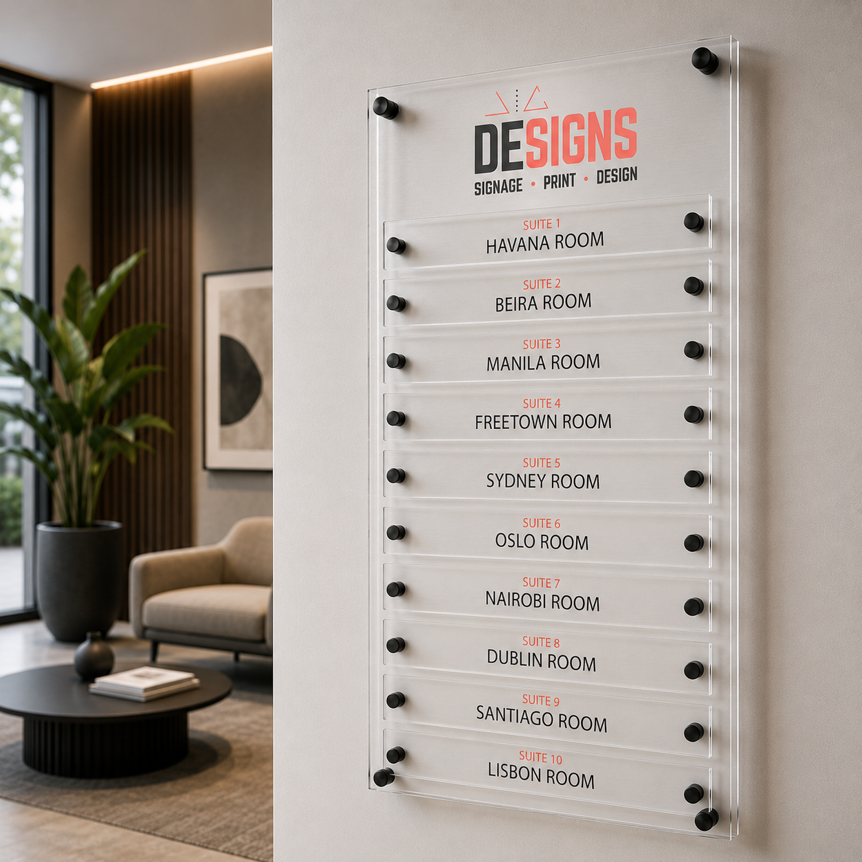 Custom Acrylic Business Directory Sign | Version 8