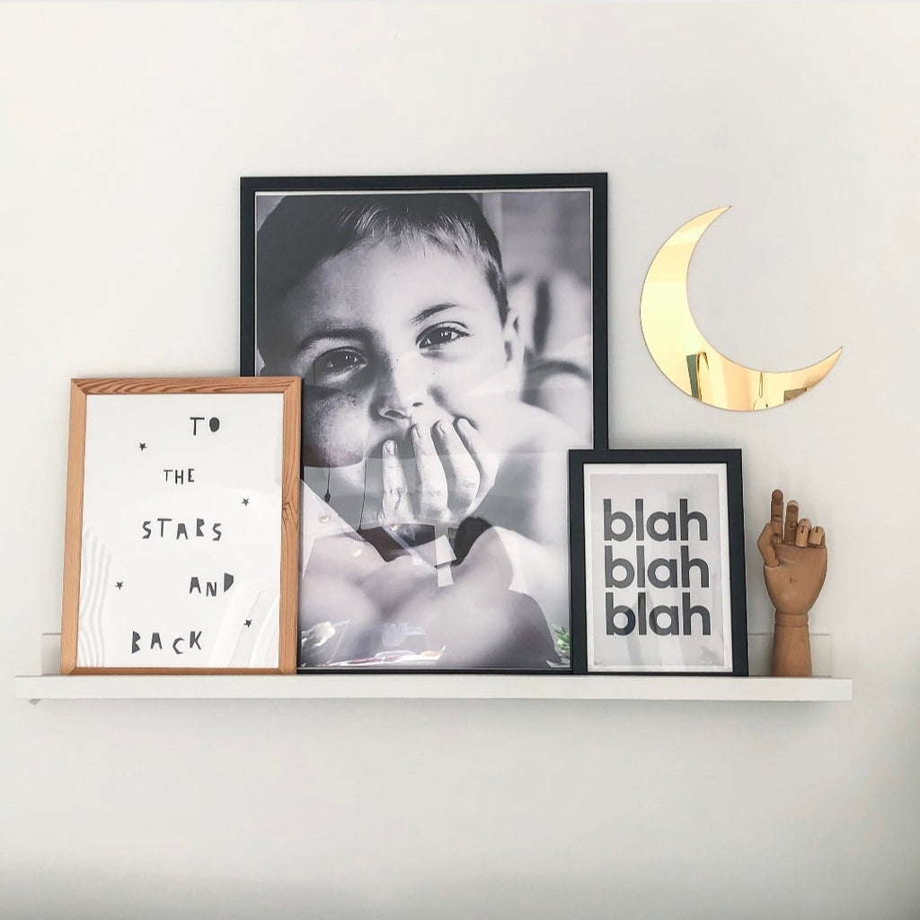 Gold Acrylic Mirror Crescent Moon Wall Decor | Celestial Moon Mirror Wall Art | Boho Bedroom & Nursery Decoration V&C Designs Ltd