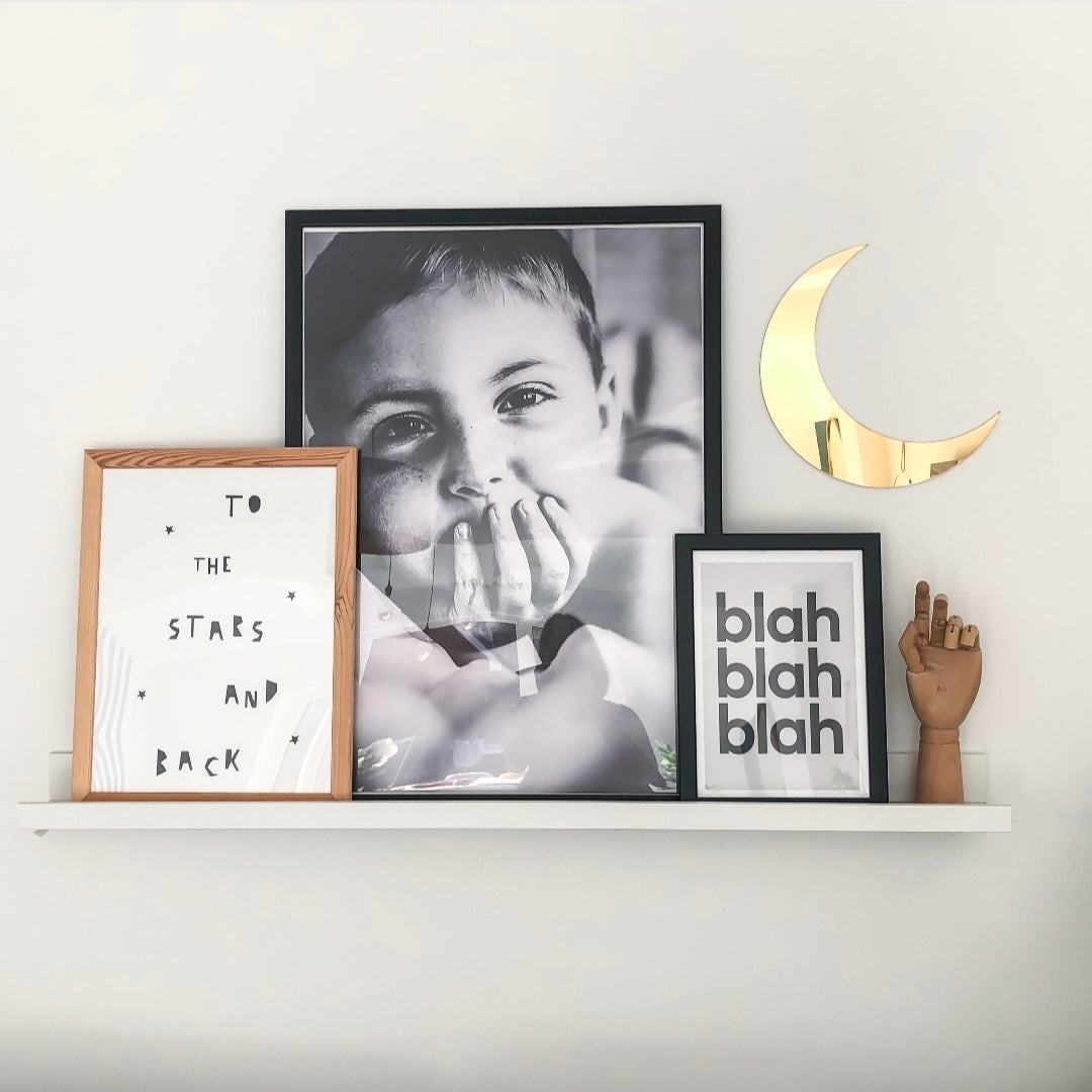 Gold Acrylic Mirror Crescent Moon Wall Decor | Celestial Moon Mirror Wall Art | Boho Bedroom & Nursery Decoration V&C Designs Ltd
