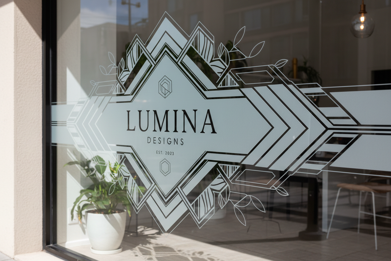 Custom business signage including logo signs, illuminated signage, window graphics, wayfinding systems and branded display solutions manufactured by V&C Designs UK
