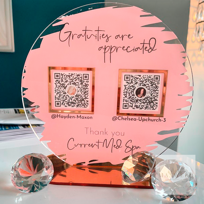 Circle Icon with Double QR Code Business Payment Sign
