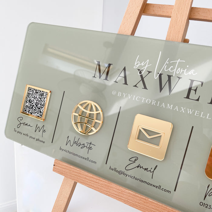 5 Icon + Optional Logo Wall Mounted Social Media Sign