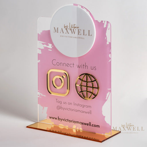 Social Media Sign with Logo - V&C Designs Ltd