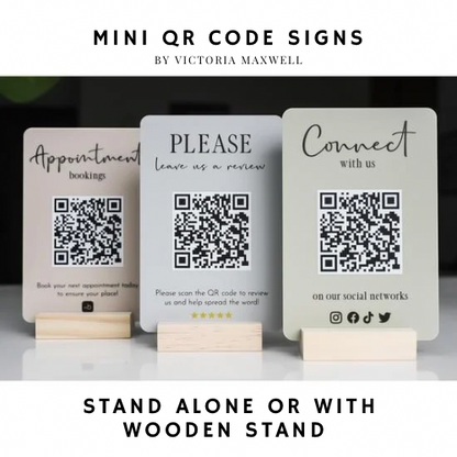 Mini QR Code Sign - V&C Designs Ltd