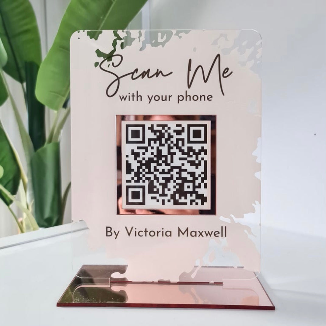 Single QR Code Business Social Media Sign - V&C Designs Ltd