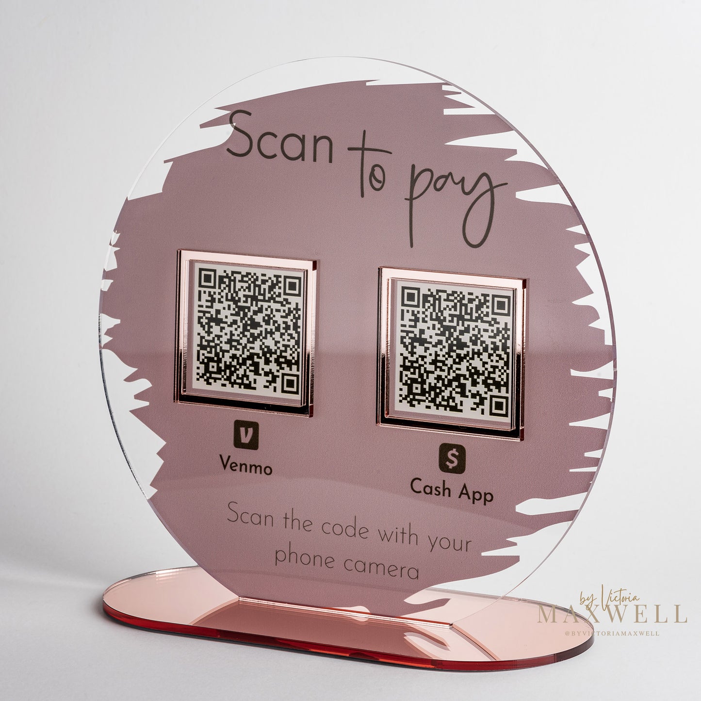 Circle Icon with Double QR Code Business Payment Sign - V&C Designs Ltd