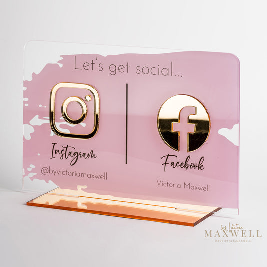 Double Business Social Media Sign - V&C Designs Ltd