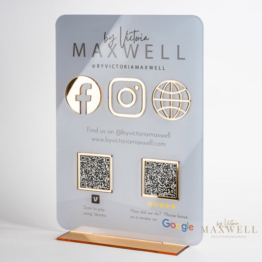 Multi Business with QR Code Social Media Sign - V&C Designs Ltd