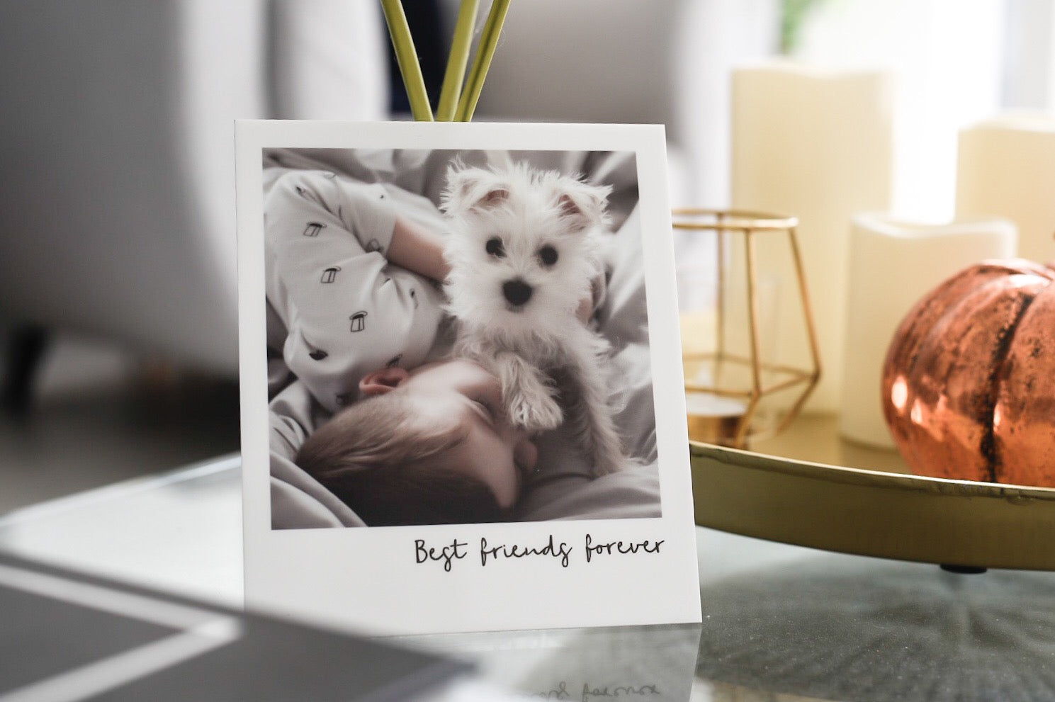 Personalised Photo and Message Acrylic (White) - V&C Designs Ltd
