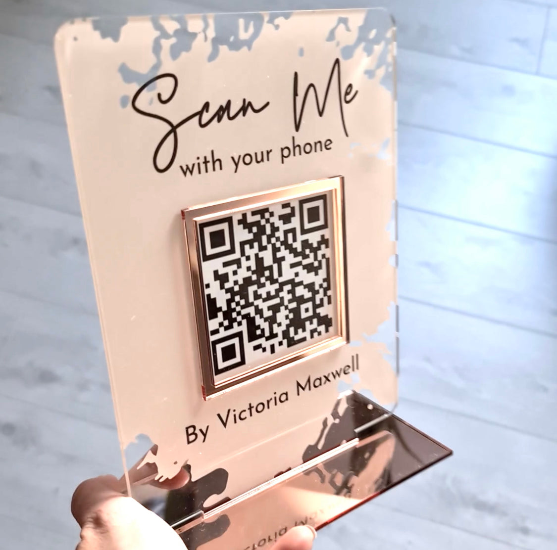 Single QR Code Business Social Media Sign - V&C Designs Ltd