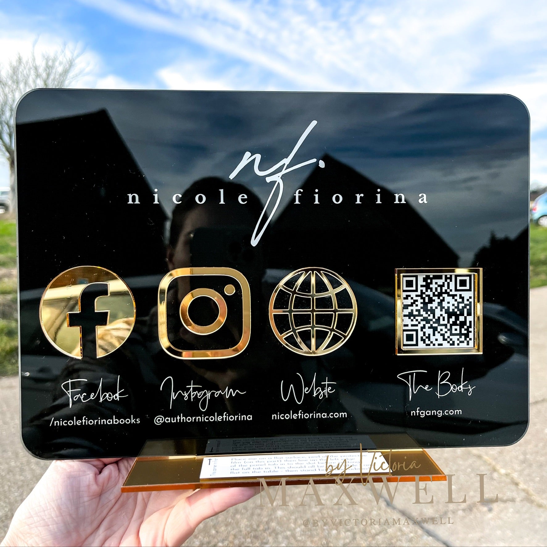 Multi Icon with QR Code + Optional Logo Social Media Sign - V&C Designs Ltd