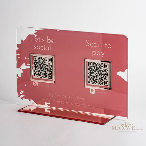 Double QR Business Social Media Sign