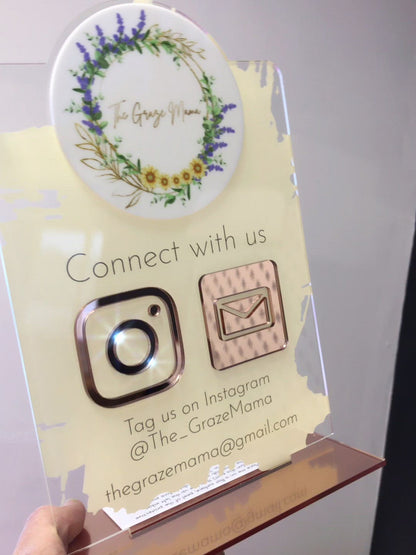 Social Media Sign with Logo