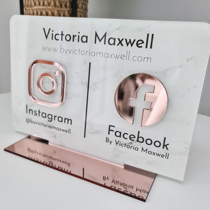 Marble Double Social Media Sign - V&C Designs Ltd
