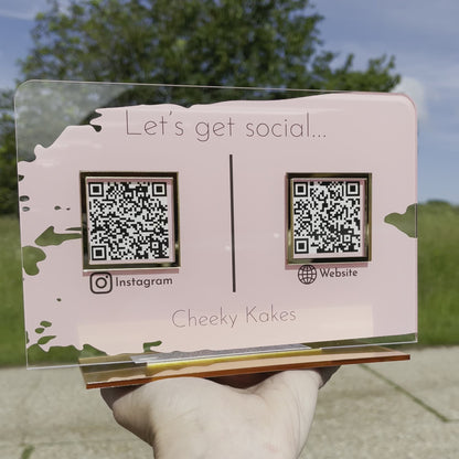 Signo de redes sociales comerciales de doble QR