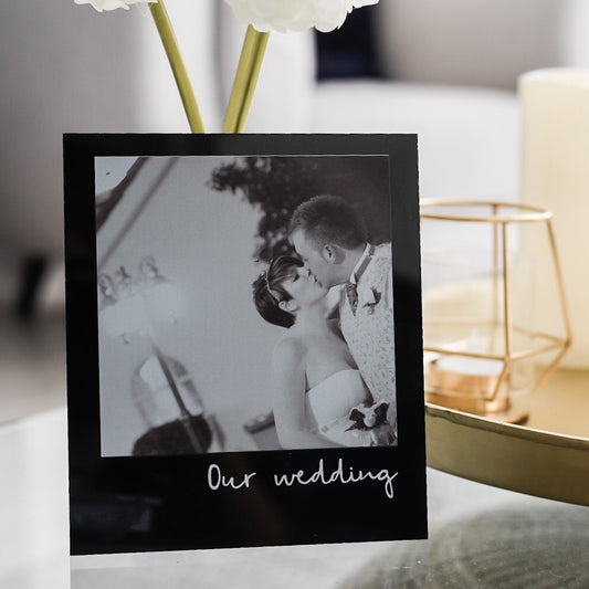 Personalised Photo and Message Acrylic (Black) - V&C Designs Ltd