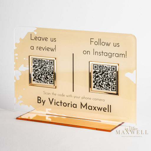 Double QR Business Social Media Sign - V&C Designs Ltd