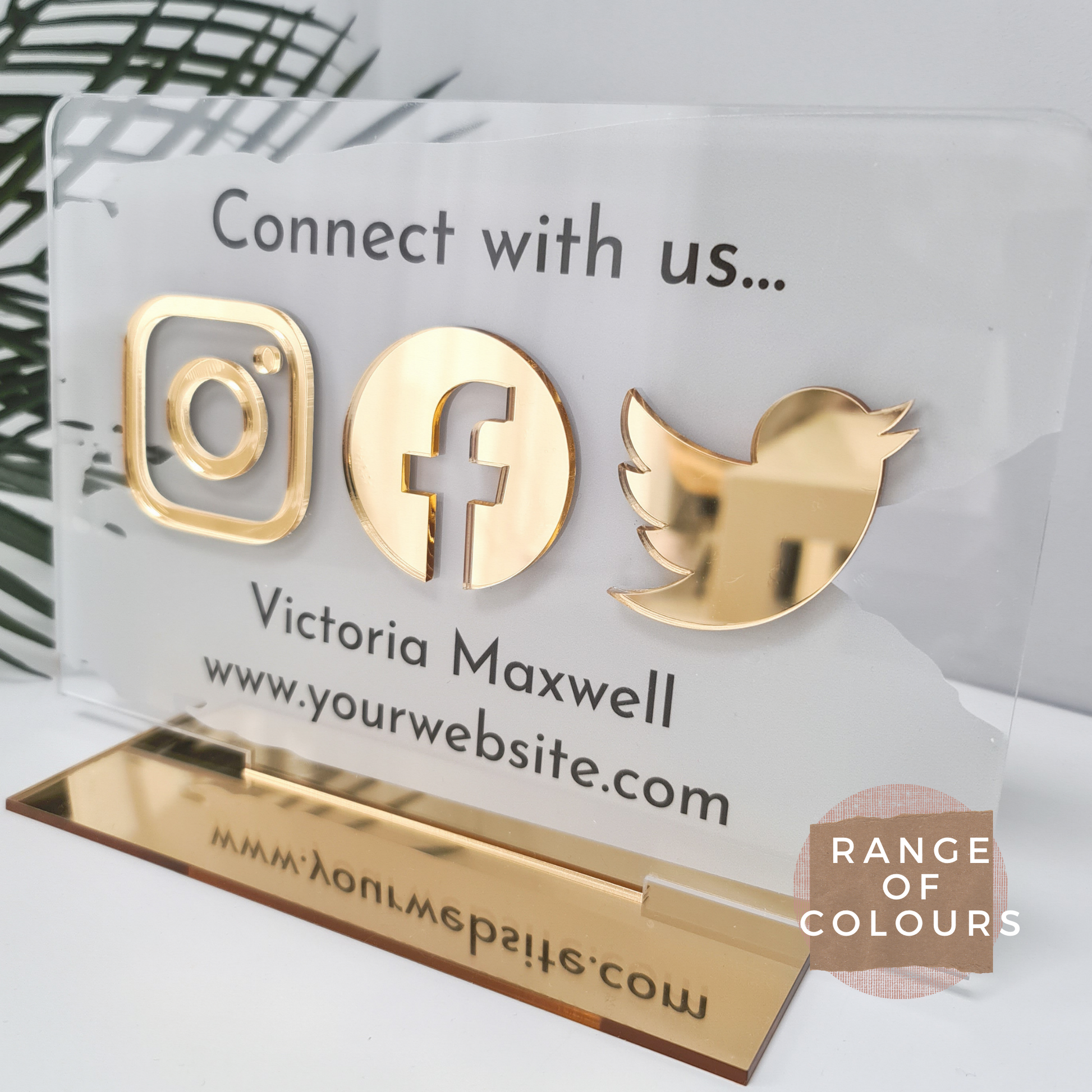 Triple Icon Social Media Sign - V&C Designs Ltd
