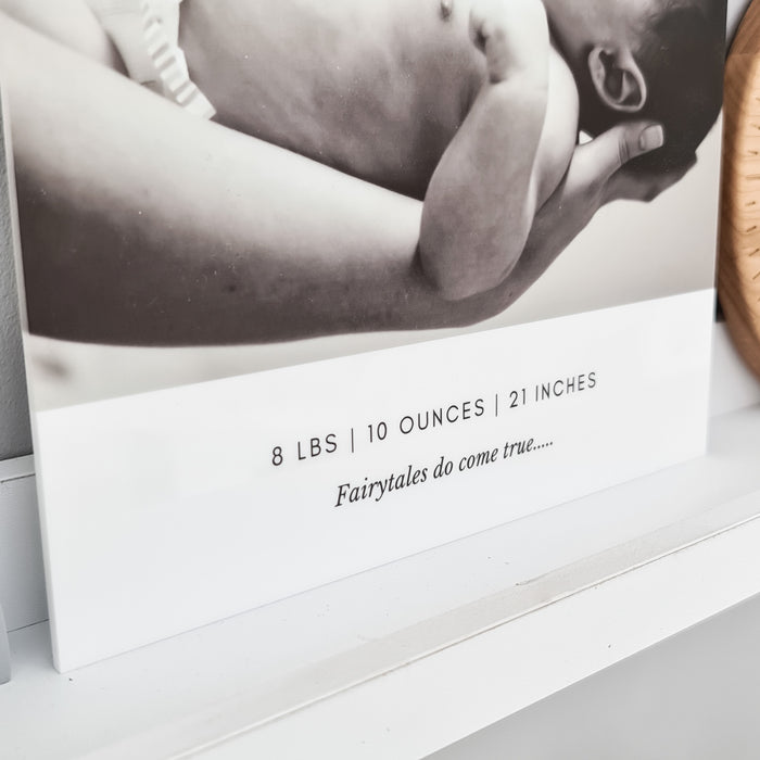 Personalised A4 Baby Announcement Acrylic Print