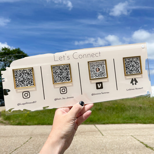 4 QR Code Wall Mounted Social Media Sign - V&C Designs Ltd