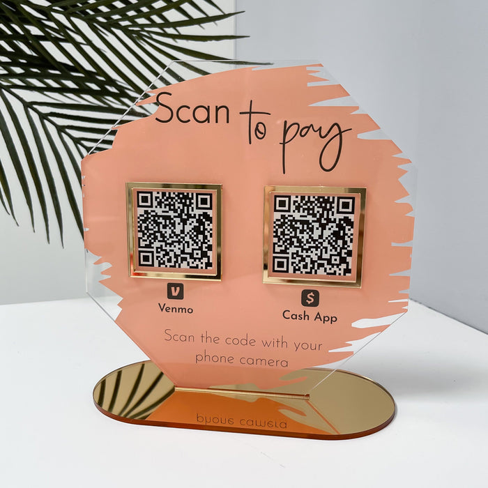 Octagon with Double QR Code Business Sign