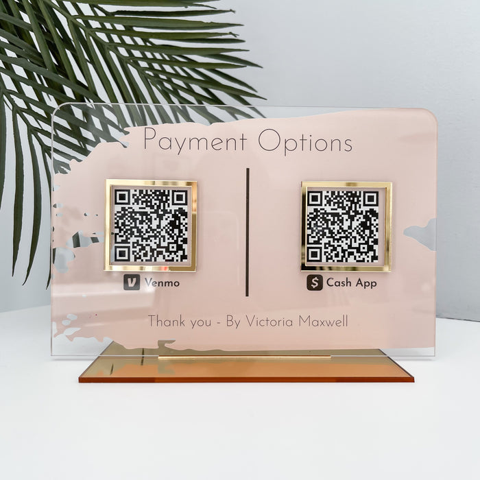 Double QR Code Business Payment Sign