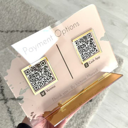Double QR Code Business Payment Sign | Personalised Social Media QR Code Sign